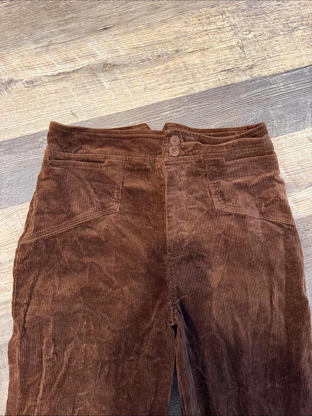 7 For All Mankind Wide-Leg Corduroy Pants - Chocolate Brown - Picture 3 of 6